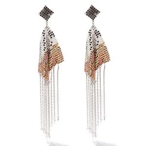 Etro Paisley Print chain Mail Drop earrings